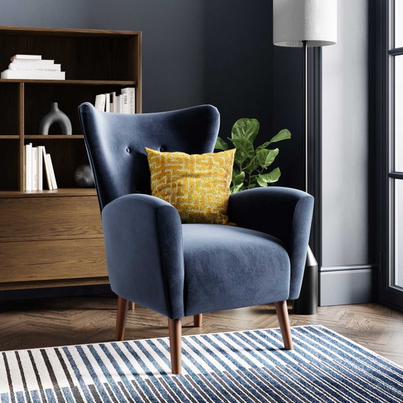 Dunelm navy online velvet chair