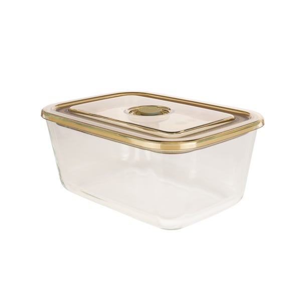 &Again Glass Rectangular Olive Storage Container 1300ml image 1 of 3