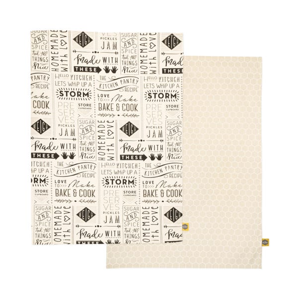 Set of 2 Kitchen Pantry Whip Up A Storm Tea Towels image 1 of 3