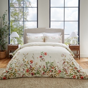Dorma Rambling Rose Cream Cotton Duvet Cover and Pillowcase Set