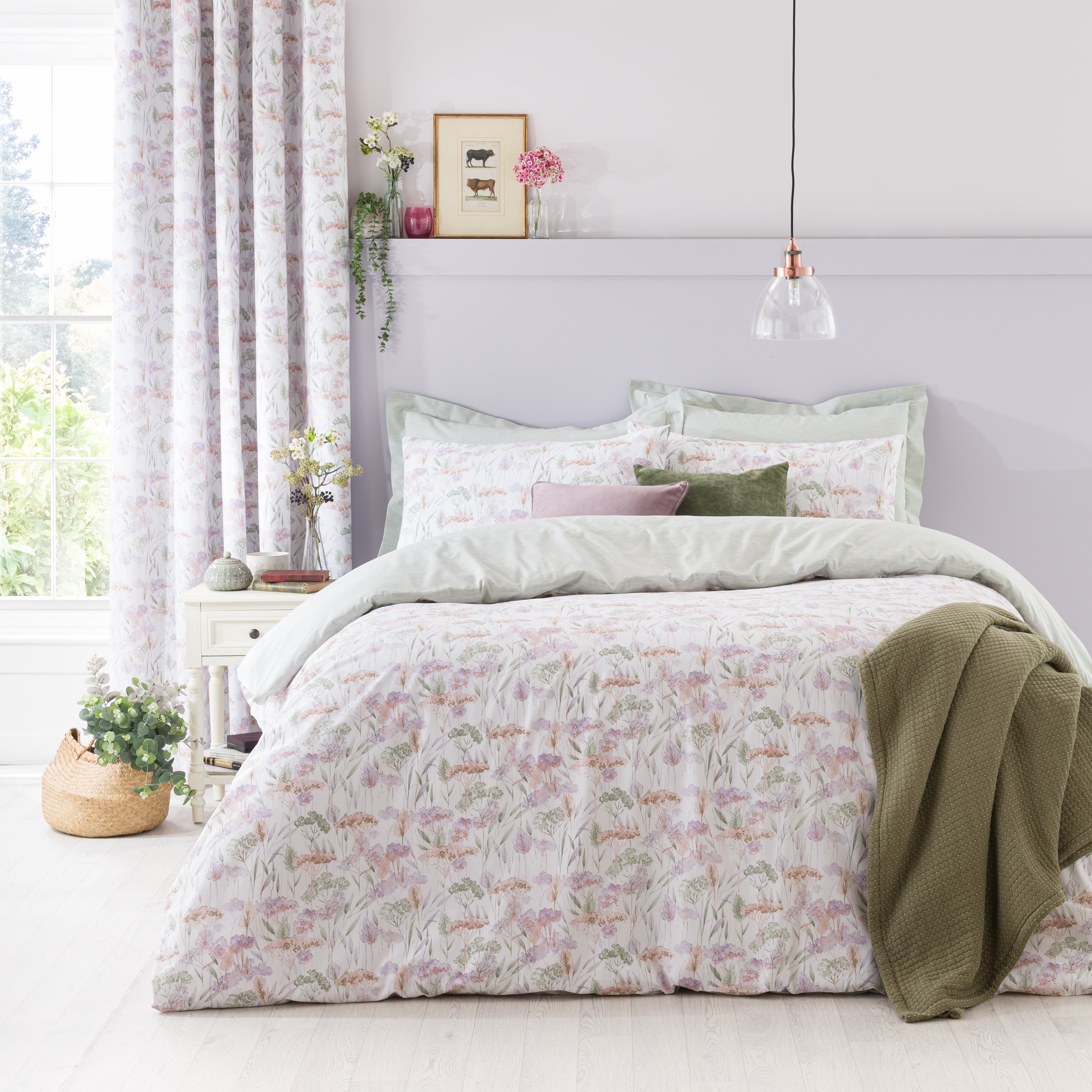 Hayley Lilac Duvet Cover And Pillowcase Set Purple