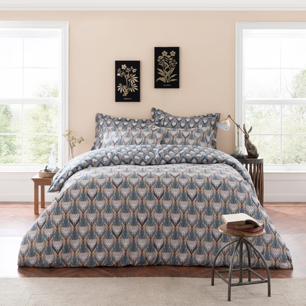 Maeve Floral Folkstone Blue Duvet Cover and Pillowcase Set image 1 of 6