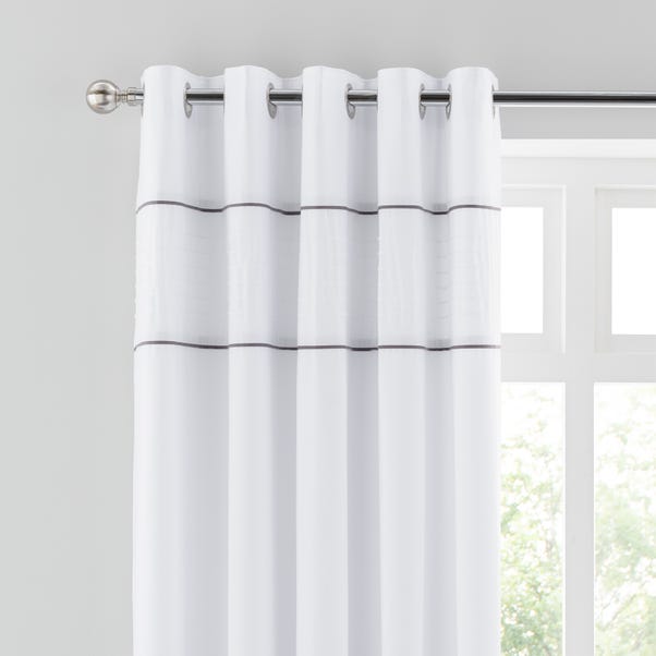 Ryleigh White Blackout Eyelet Curtains image 1 of 4