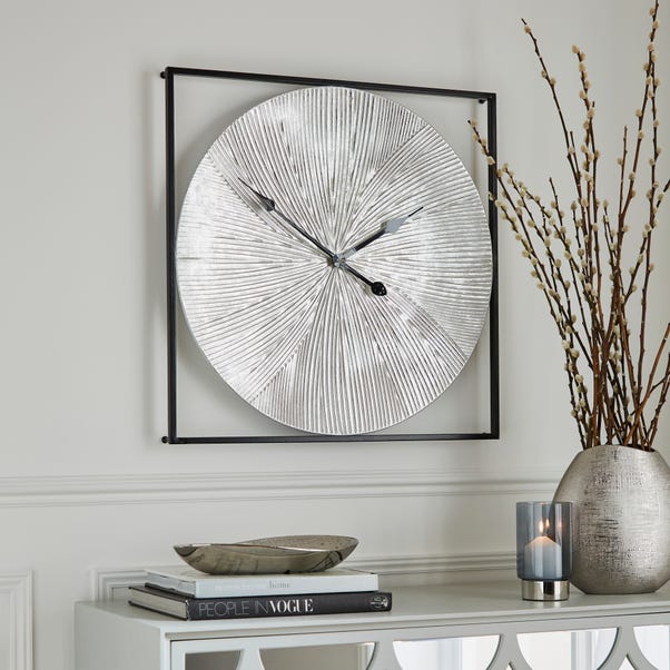 Luxe Ribbed Metal Wall Clock image 1 of 3