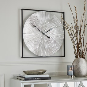 Luxe Ribbed Metal Wall Clock