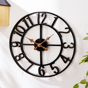 Black Skeleton 50cm Indoor Outdoor Wall Clock