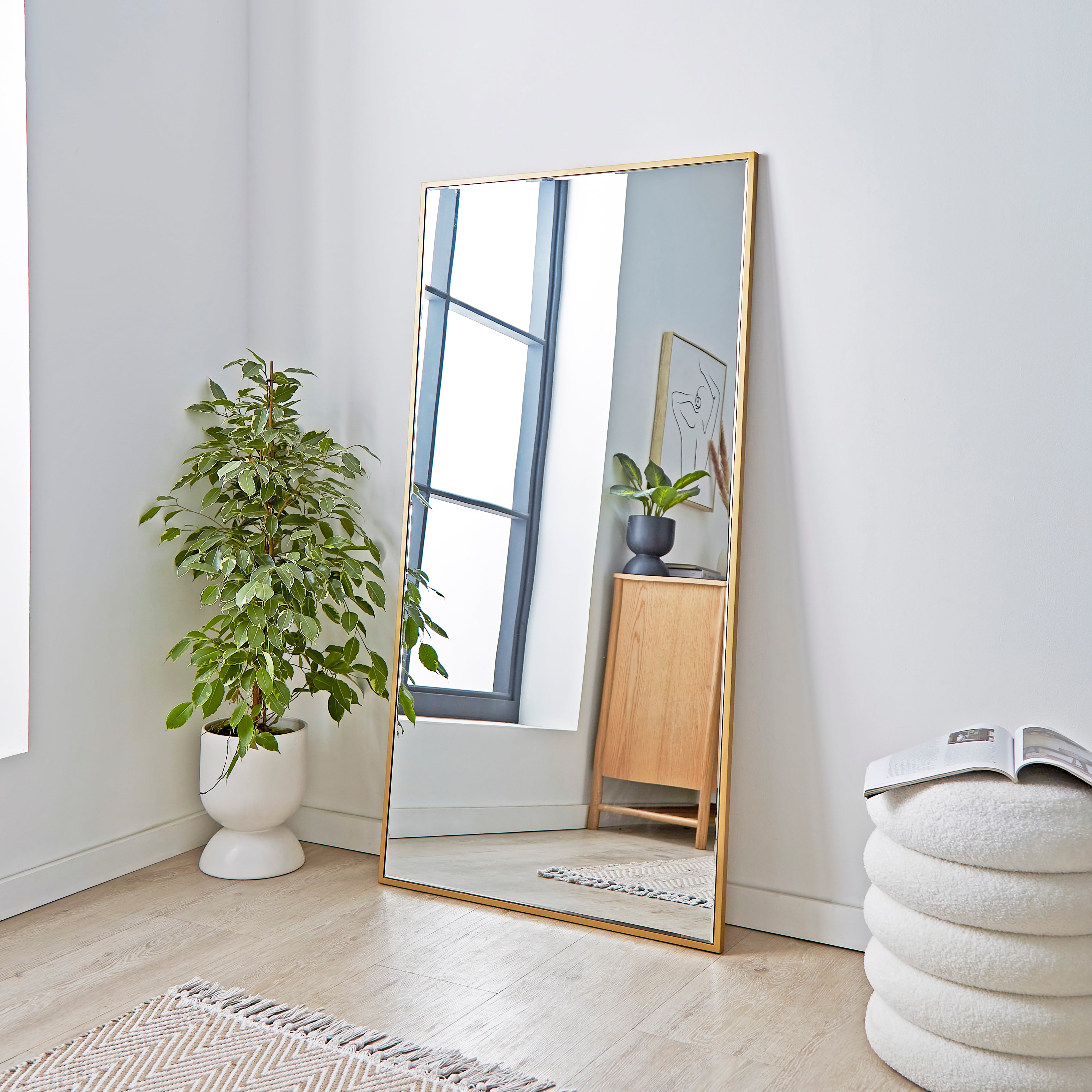 Apartment Rectangle Full Length Leaner Mirror
