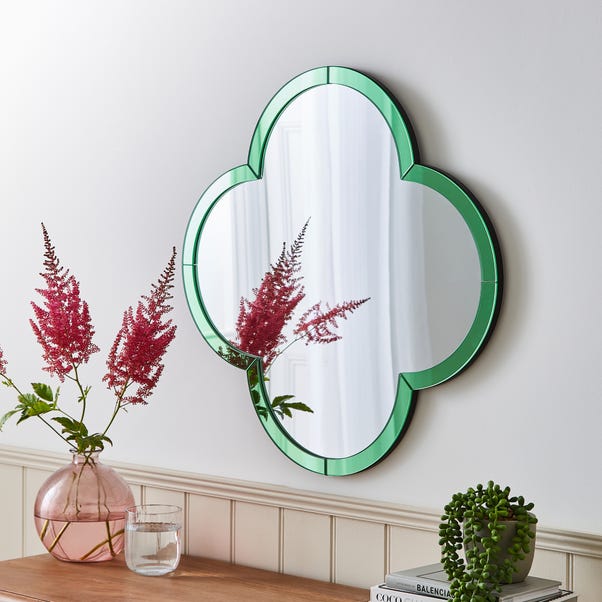 Pride and Joy Coloured Glass Clover Wall Mirror image 1 of 2