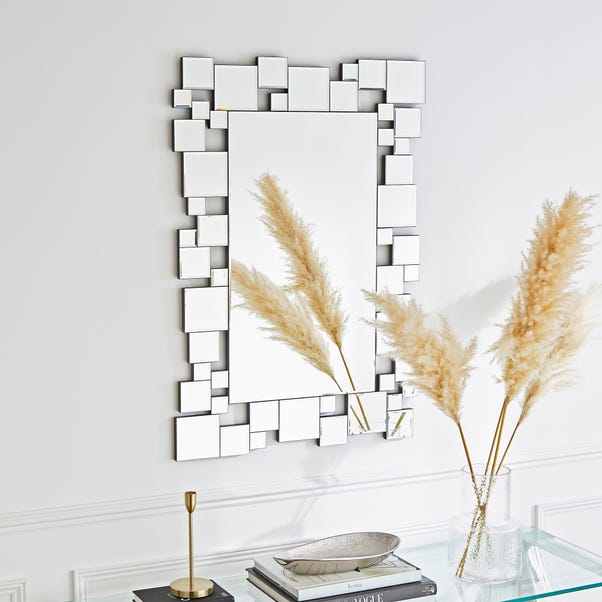 Hotel Squares Rectangle Overmantel Wall Mirror image 1 of 5