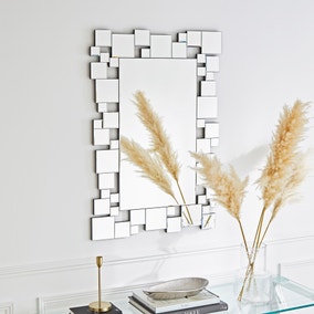 Hotel Squares Rectangle Overmantel Wall Mirror