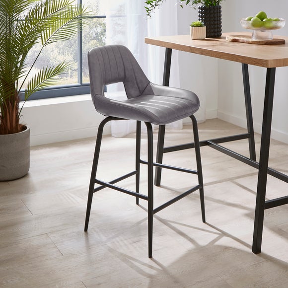 Arden Bar Stool Faux Leather Dunelm