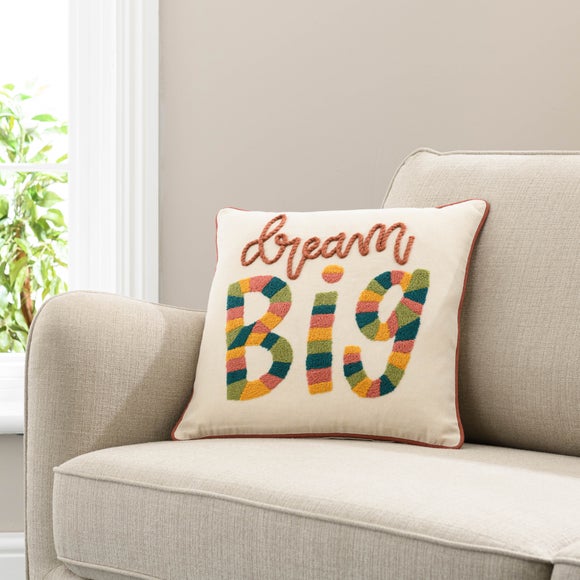 Dream Big Embroidered Cushion Dunelm