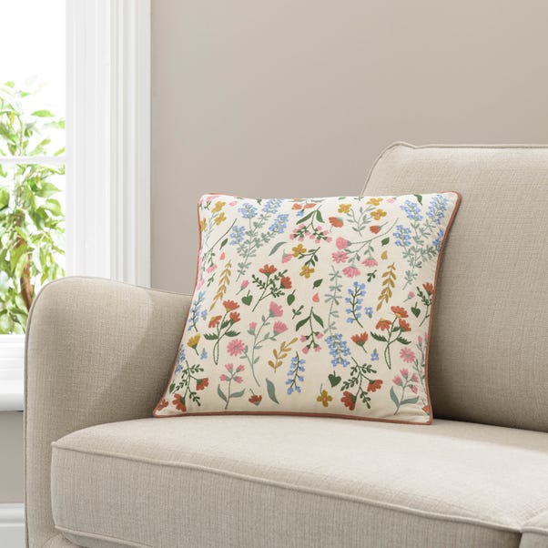 Embroidered Ditsy Floral Cushion image 1 of 6