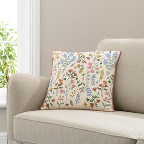 Embroidered Ditsy Floral Cushion