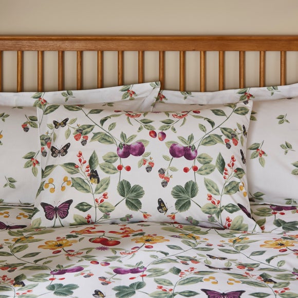 Autumn Botanical Sage Green Duvet Cover and Pillowcase Set Dunelm