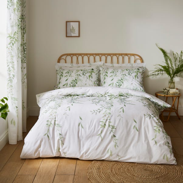 Willow Trail Green Duvet Cover and Pillowcase Set image 1 of 5