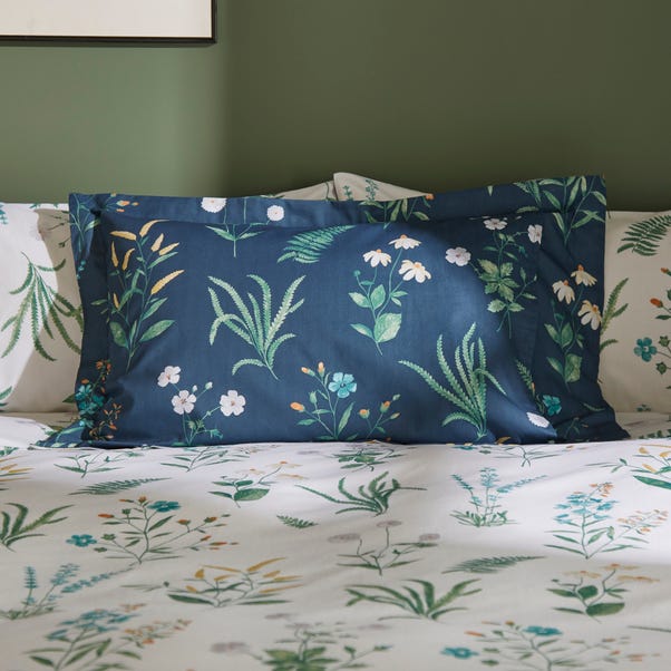 Garden Botanical Navy Oxford Pillowcase image 1 of 5