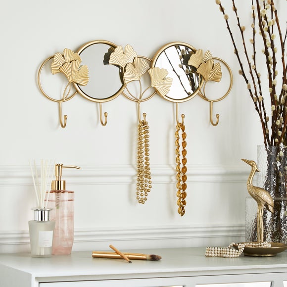 Gingko Gold Decorative Hooks Dunelm