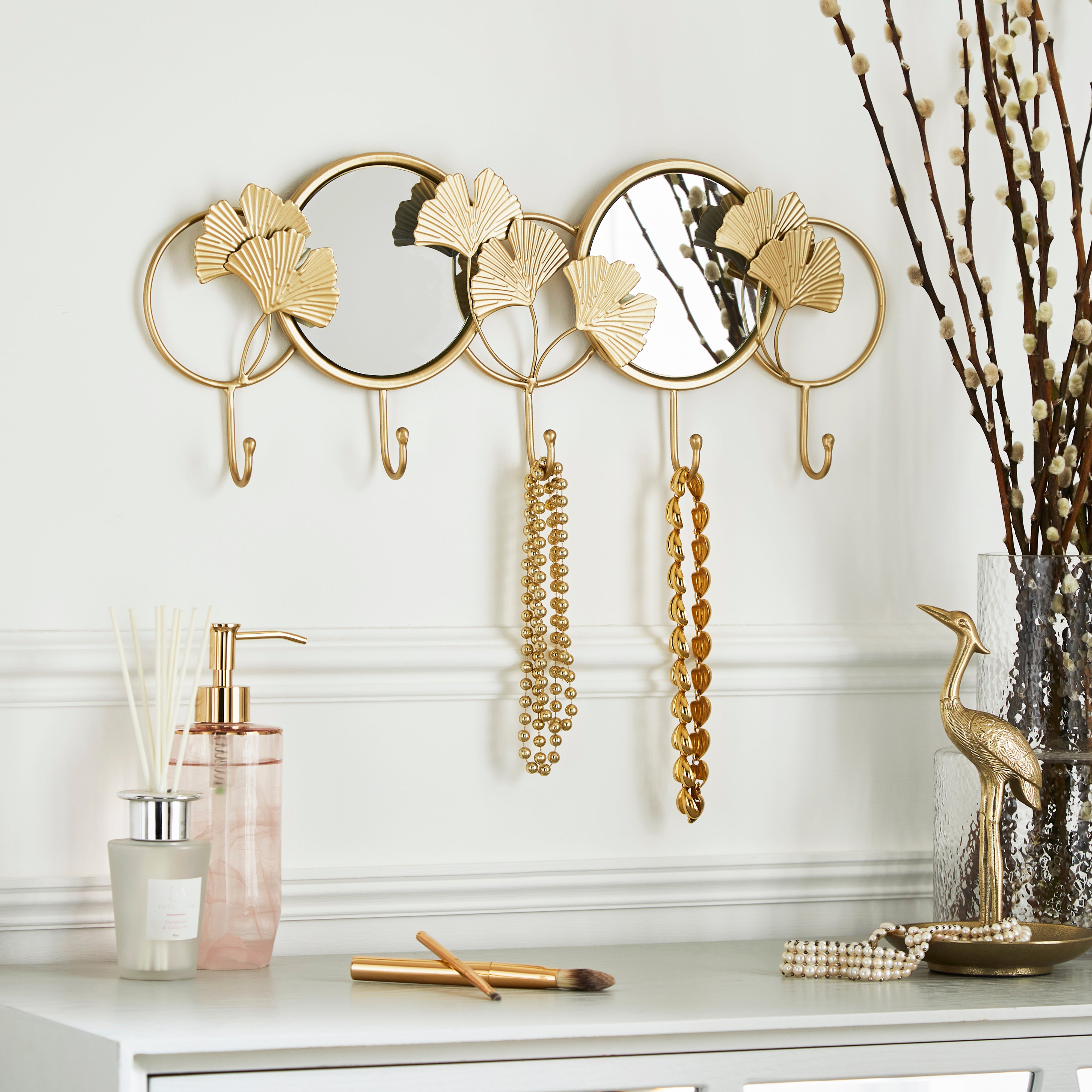 Gingko Gold Decorative Hooks | Dunelm