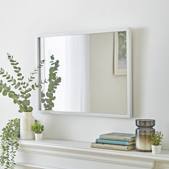 White framed clearance mirror