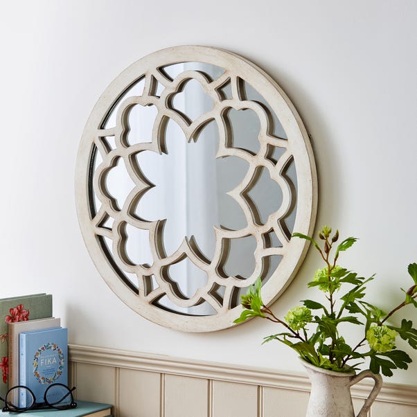 Sandstone Washed Round Wall Mirror image 1 of 3