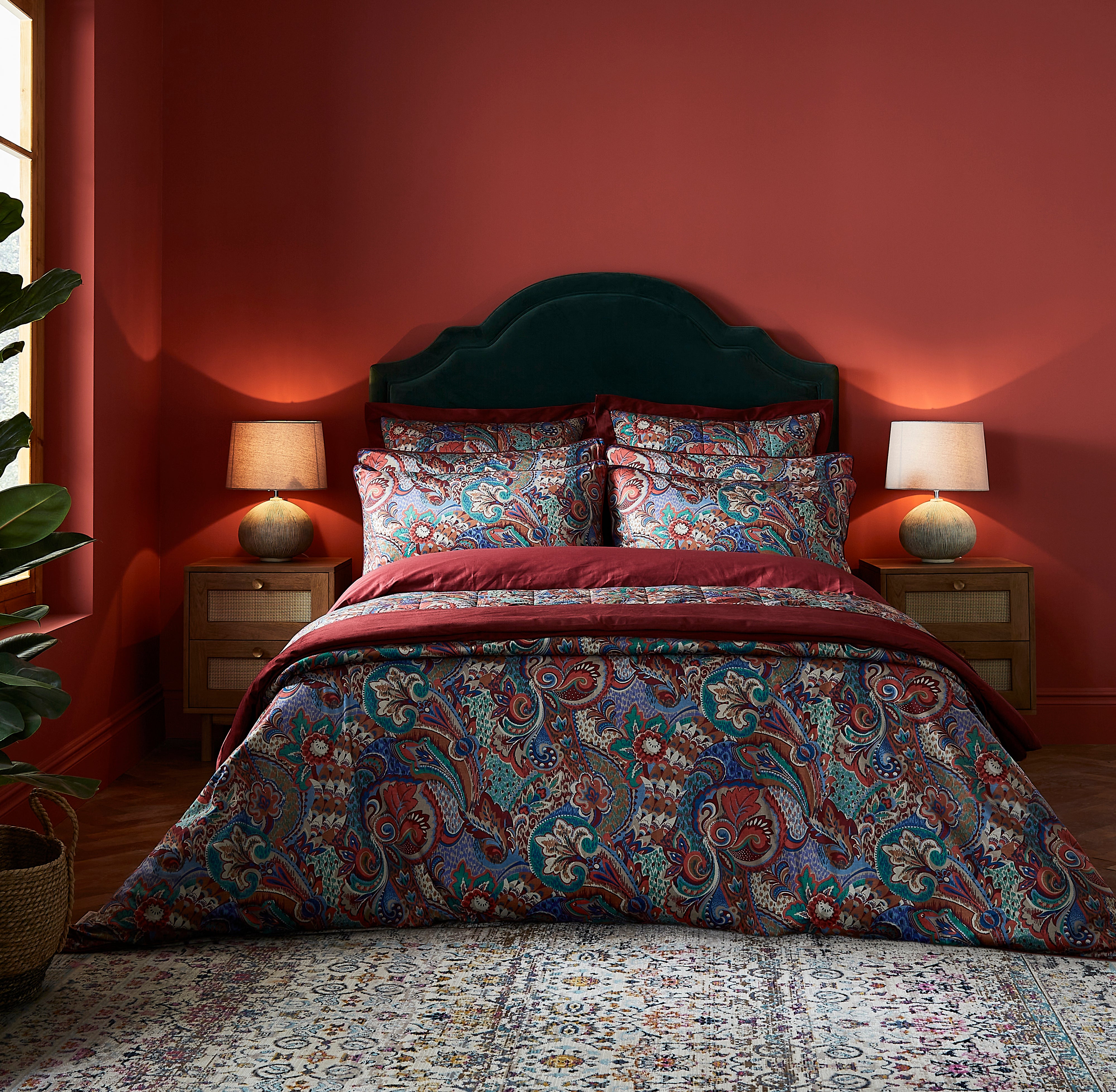 Dorma Persian Jewel Bedspread Red