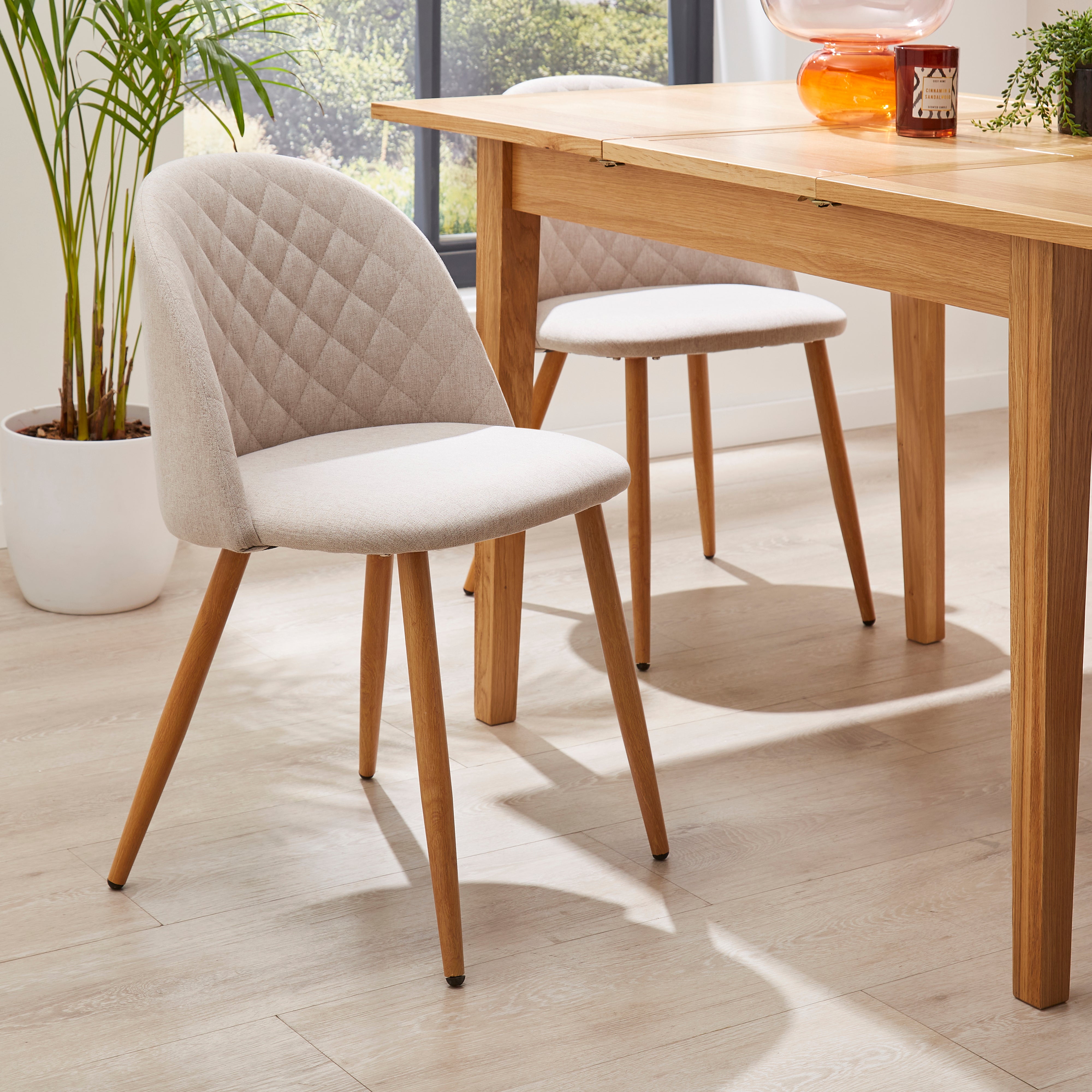Astrid Dining Chair Natural Fabric Natural Beige