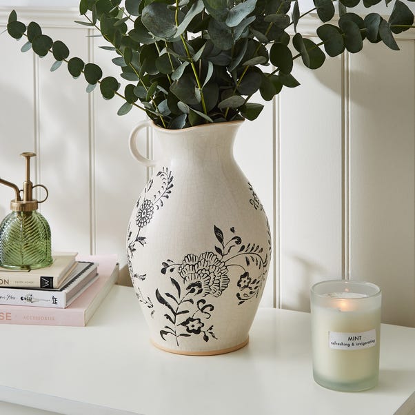 Floral Ceramic Jug Vase image 1 of 3