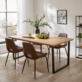 Vixen 4-6 Seater Rectangular Extendable Dining Table, Oak Effect