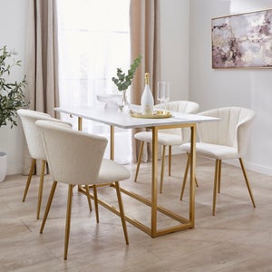 Kendall 2-4 Seater Console Dining Table- Marble Effect