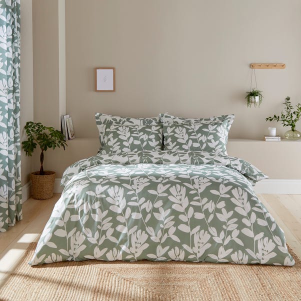 Silhouette Floral Lilypad Duvet Cover and Pillowcase Set image 1 of 6