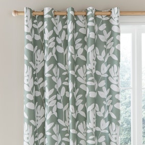 Silhouette Floral Lilypad Blackout Eyelet Curtains
