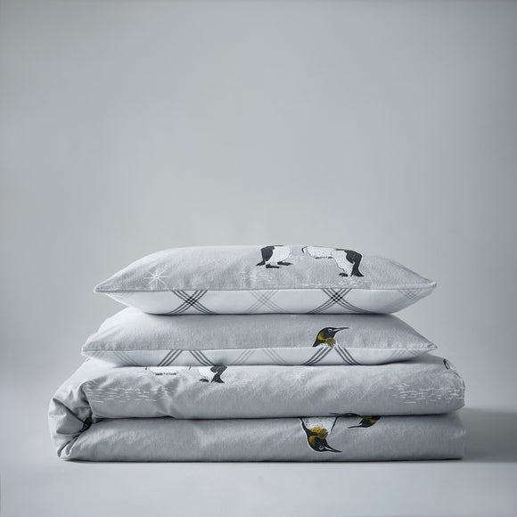 Emperor Penguins 100 Brushed Cotton Reversible Duvet Cover & Pillowcase Set Dunelm