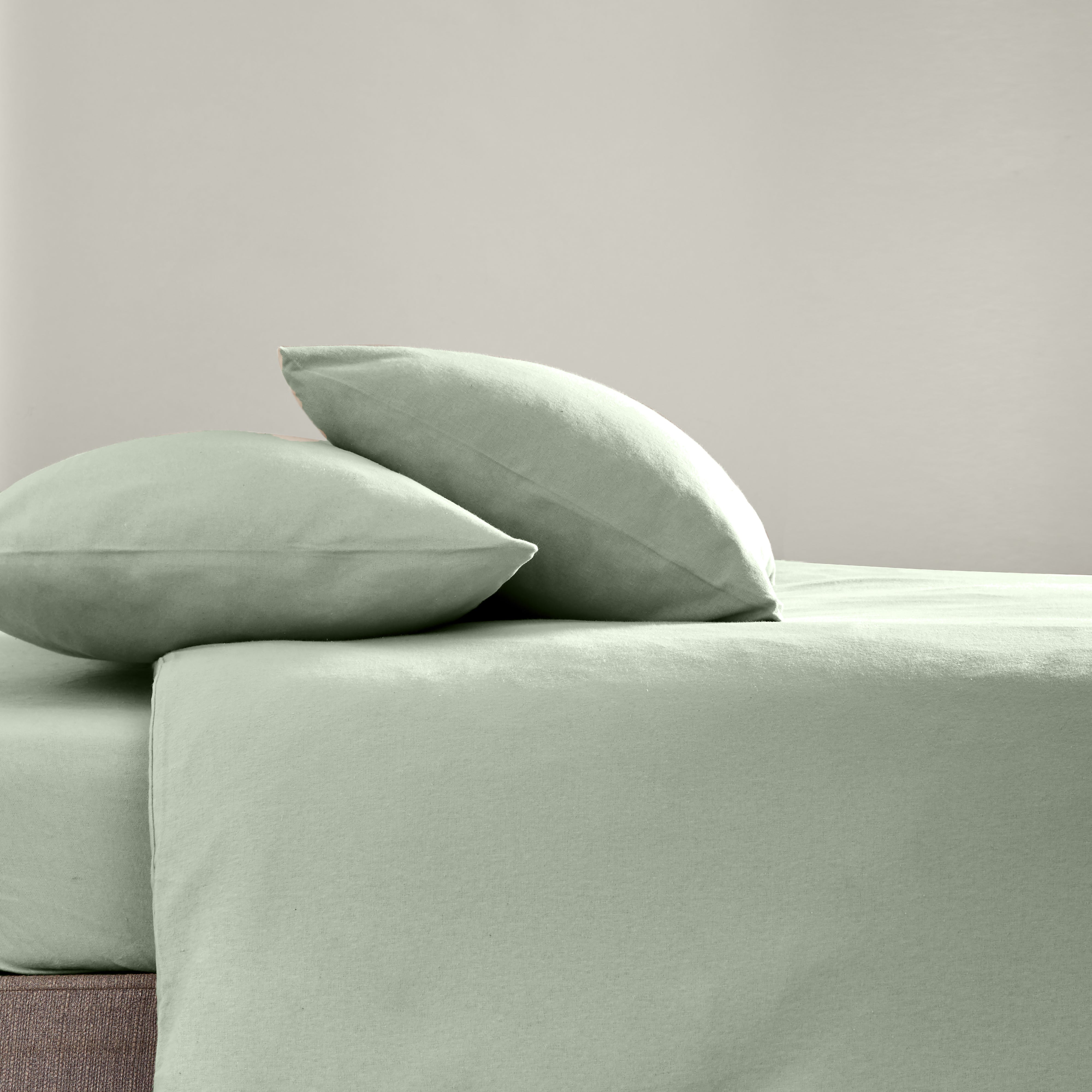 Simply Brushed Cotton Standard Pillowcase Pair Sage Green