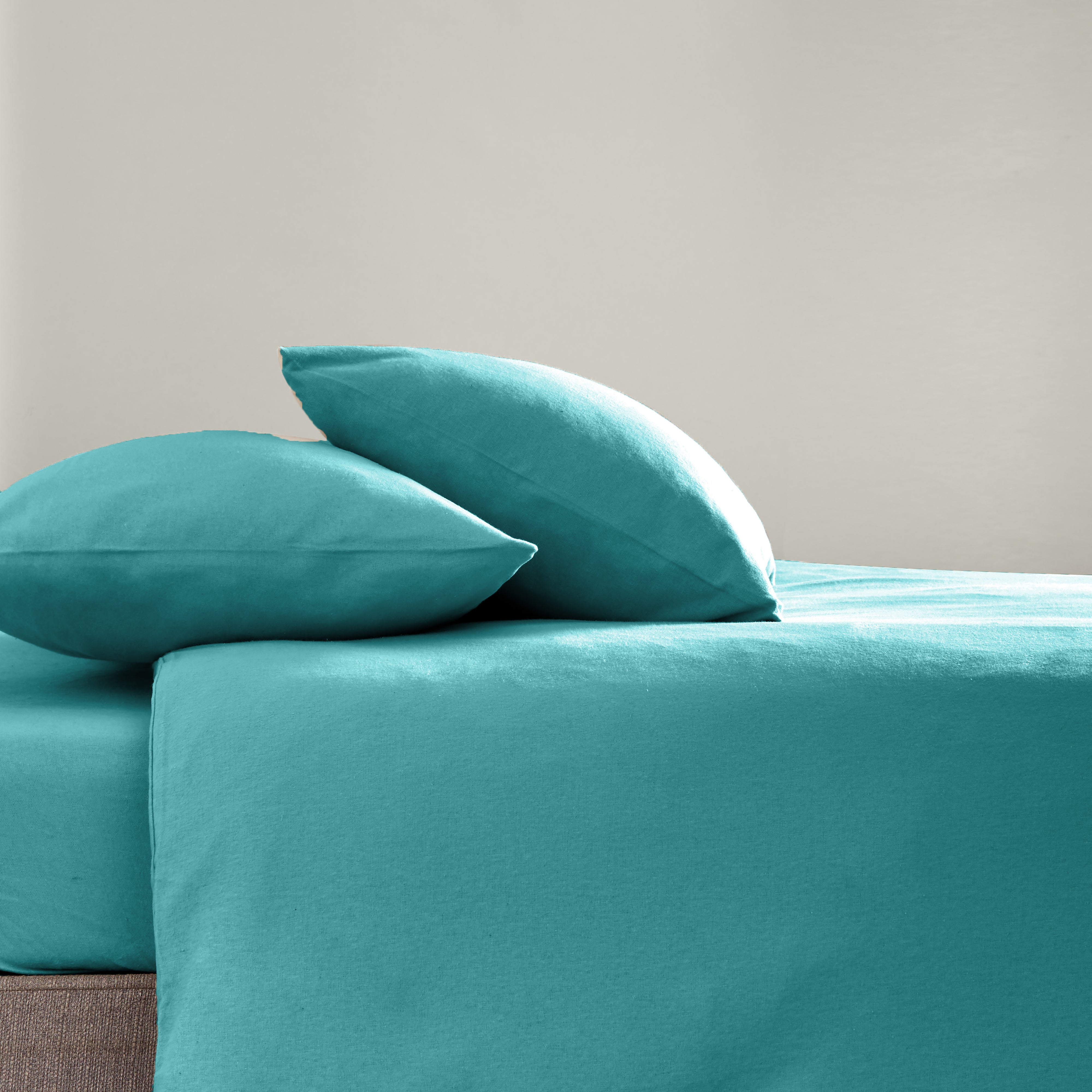 Simply Brushed Cotton Standard Pillowcase Pair Teal Green