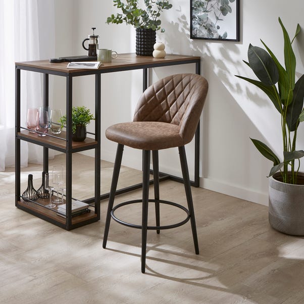 Astrid Bar Stool, Faux Leather image 1 of 8