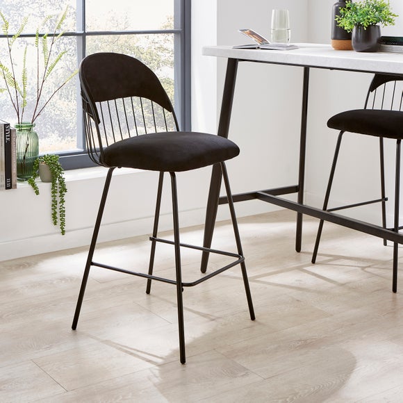 Velvet black bar online stools