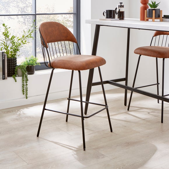 Leather seat deals stool