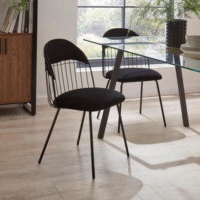 Marcela Set of 2 Chairs, Black Velvet