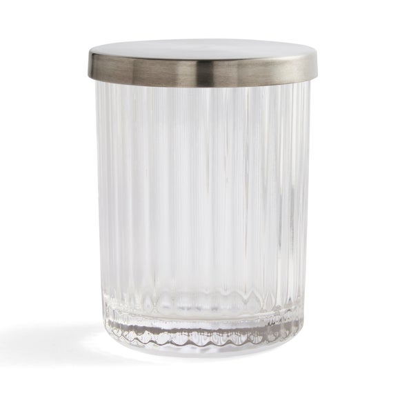 London Ribbed Glass Storage Jar | Dunelm