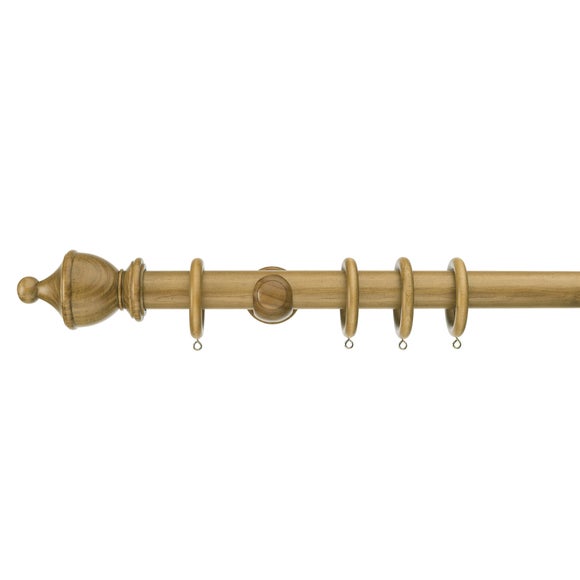 Sherwood Urn Finial Wooden Curtain Pole Sherwood Light Oak