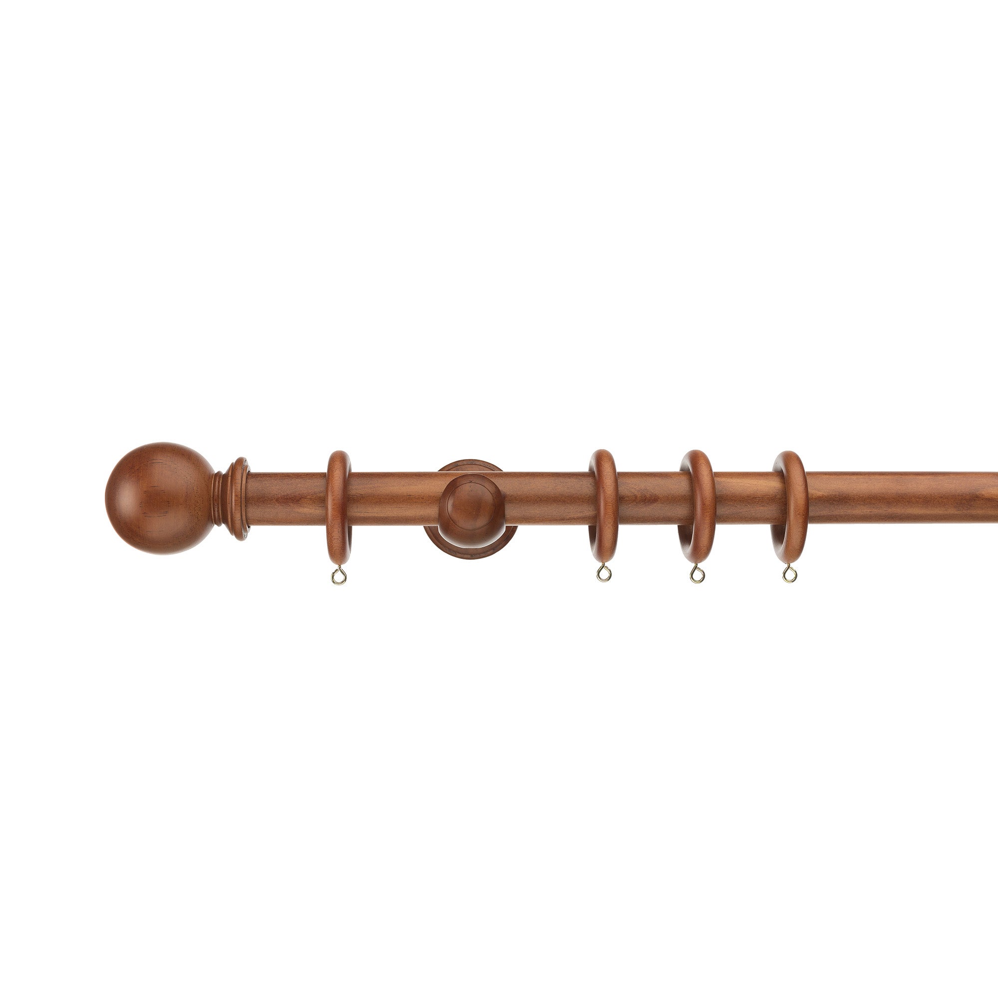 Sherwood Ball Finial Wooden Curtain Pole Brown
