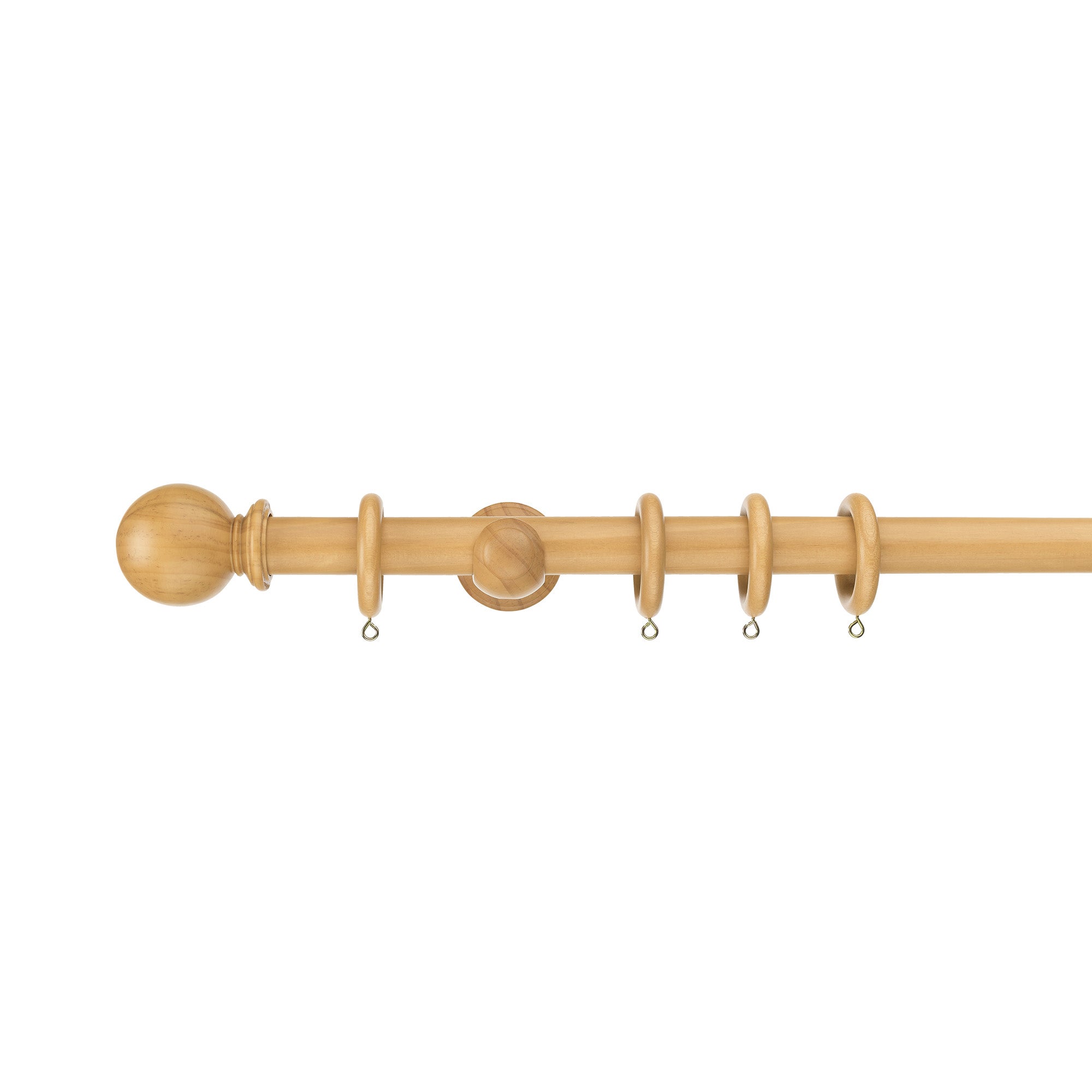 Sherwood Ball Finial Wooden Curtain Pole Sherwood Oak