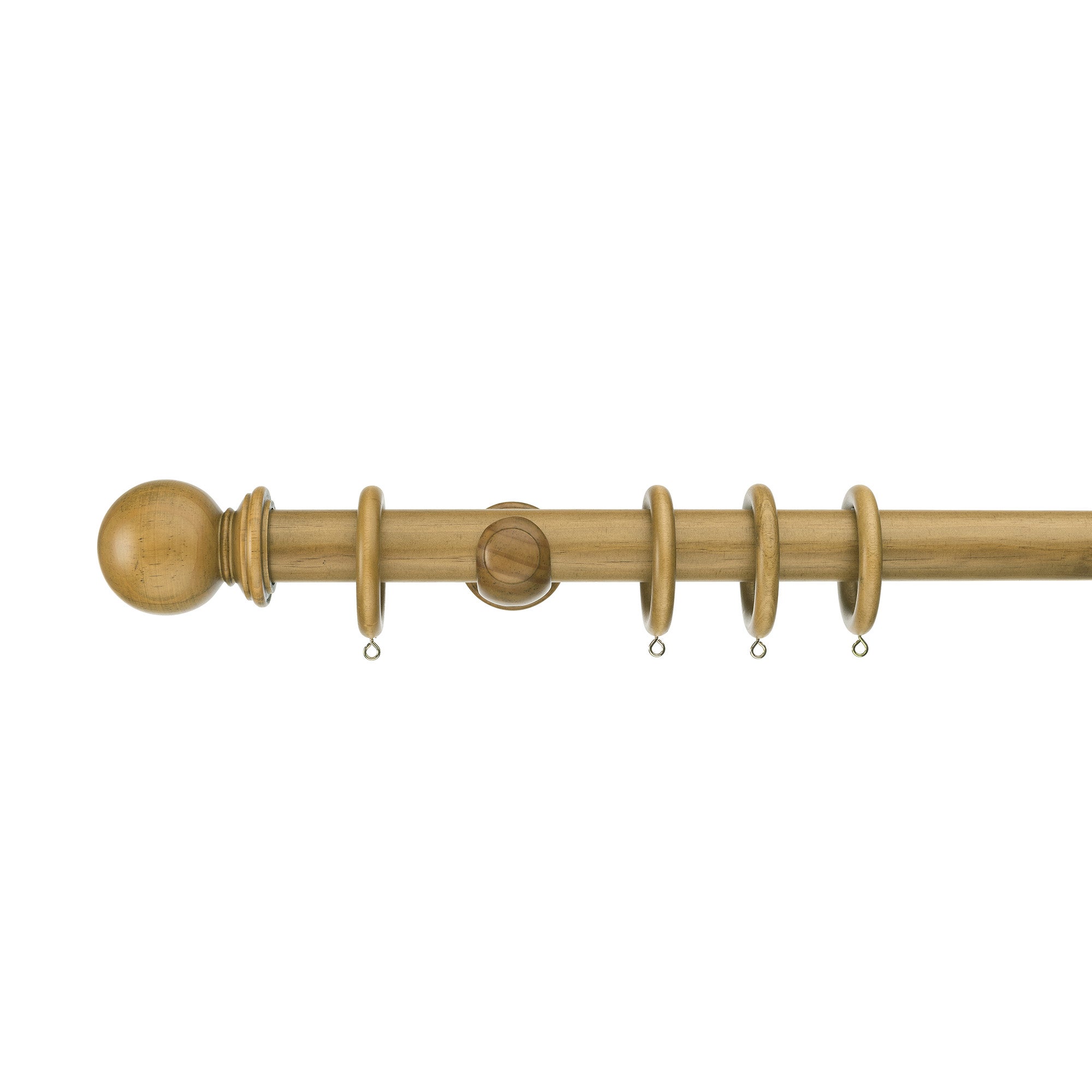 Sherwood Ball Finial Wooden Curtain Pole Sherwood Light Oak