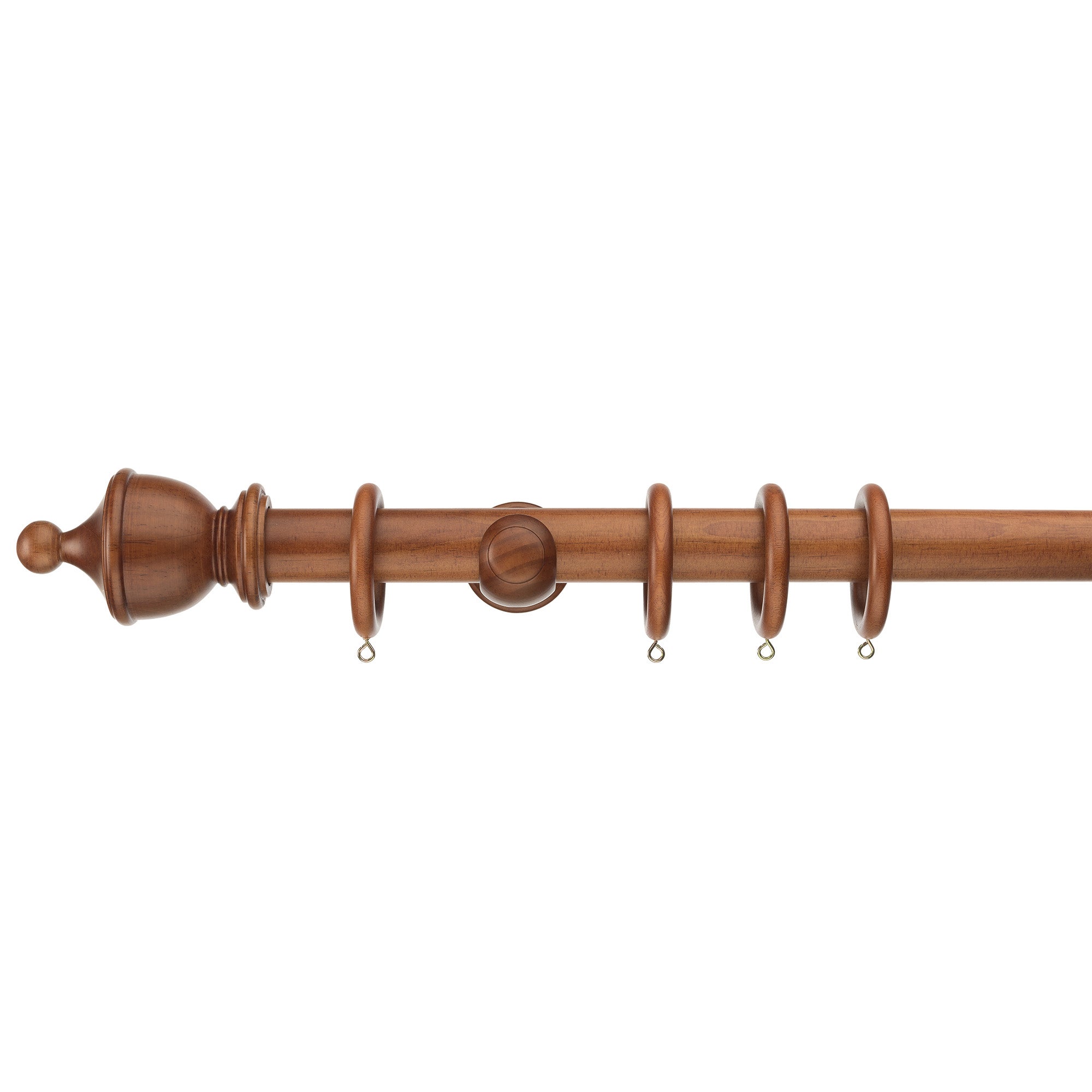 Sherwood Urn Finial Fixed Wooden Curtain Pole With Rings Sherwood Cedar