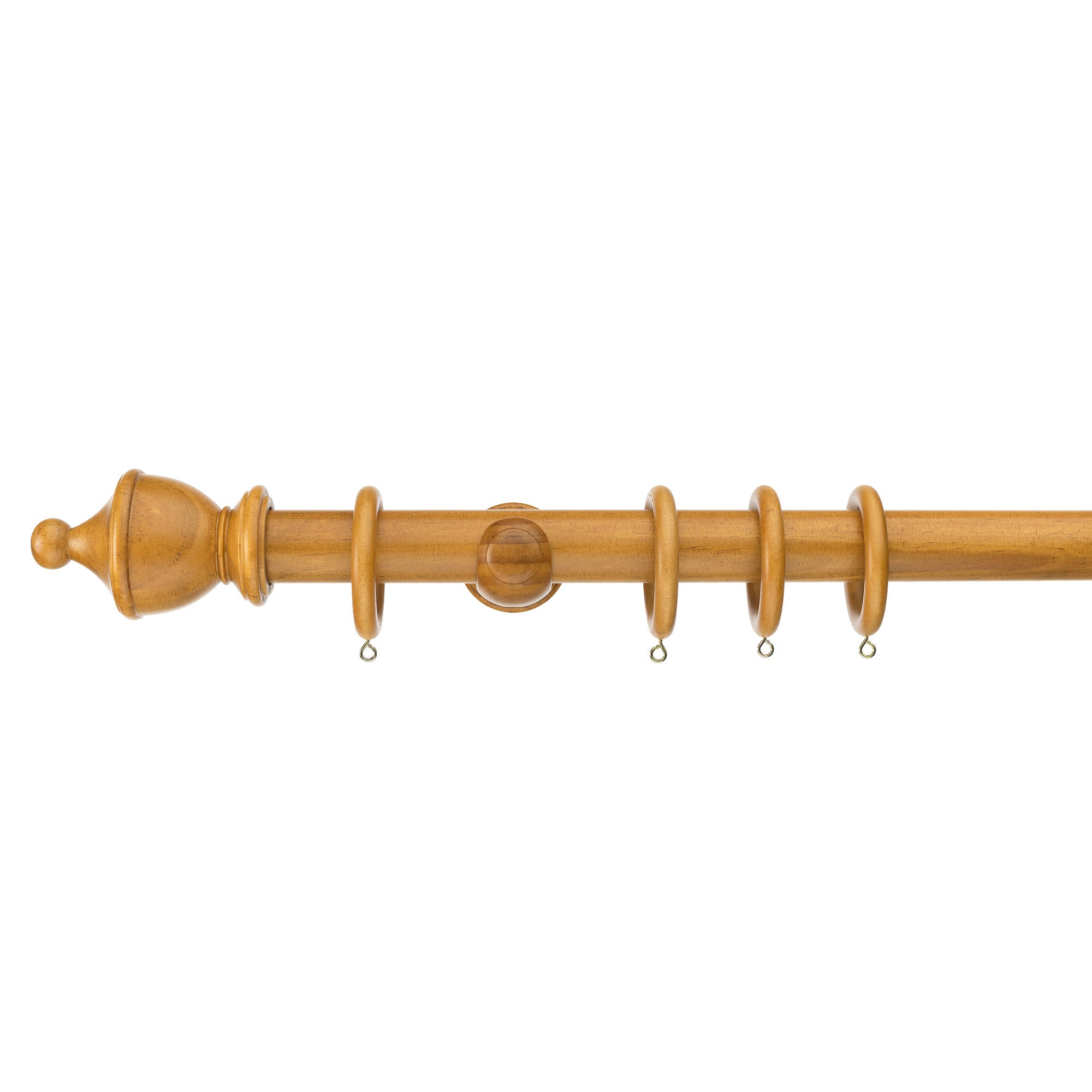 Sherwood Urn Finial Wooden Curtain Pole Brown