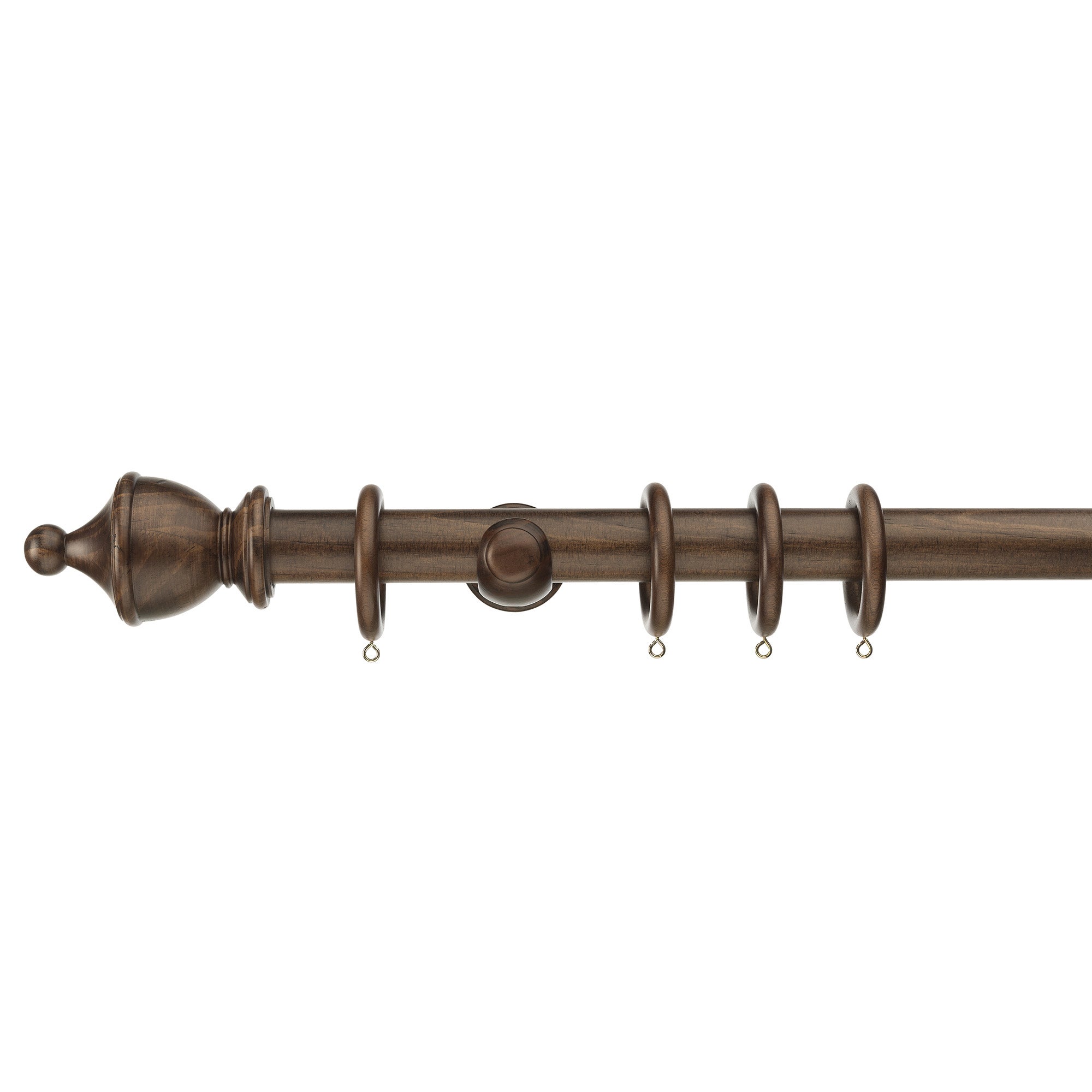 Sherwood Urn Finial Wooden Curtain Pole Dark Brown