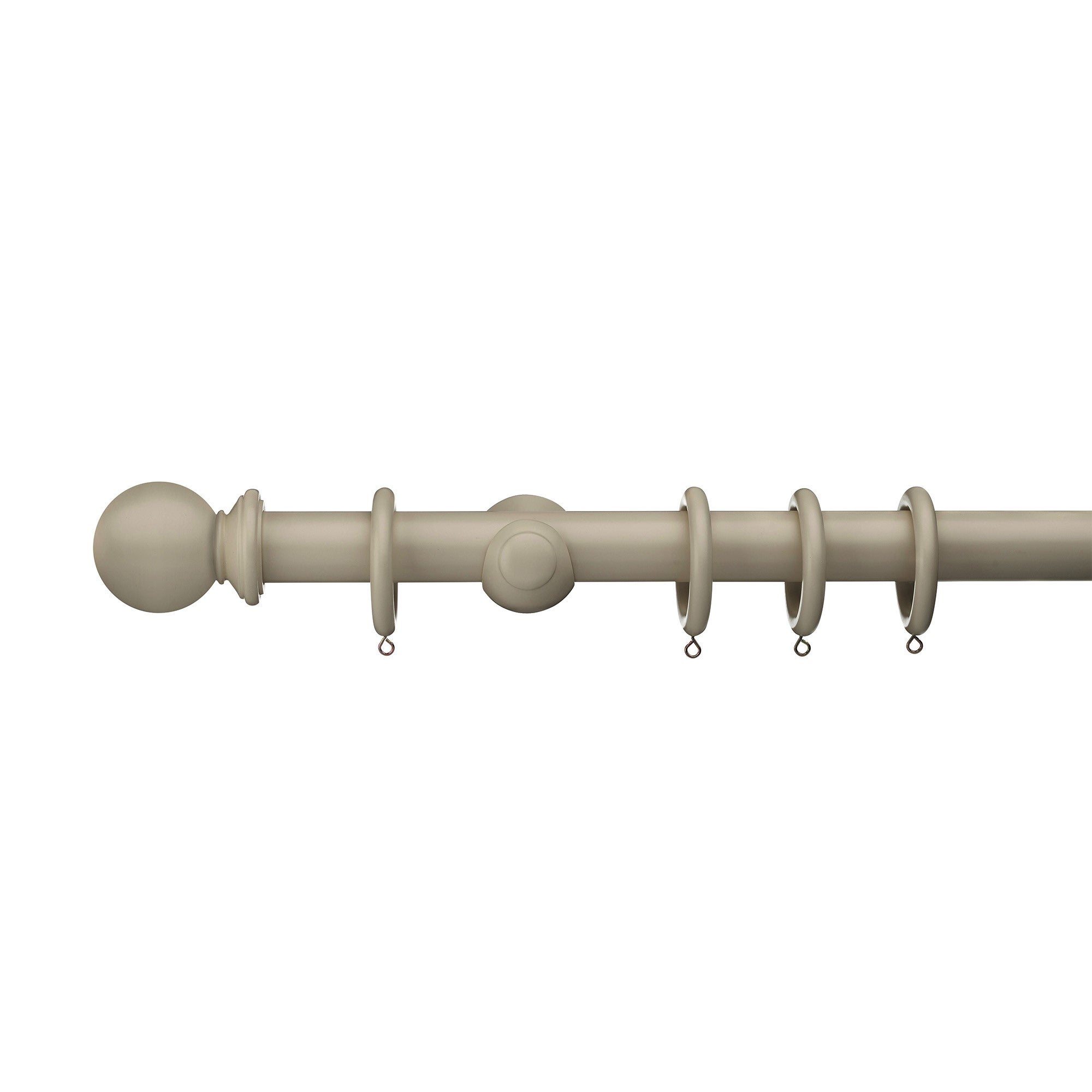 Sherwood Ball Finial Painted Wooden Curtain Pole Taupe