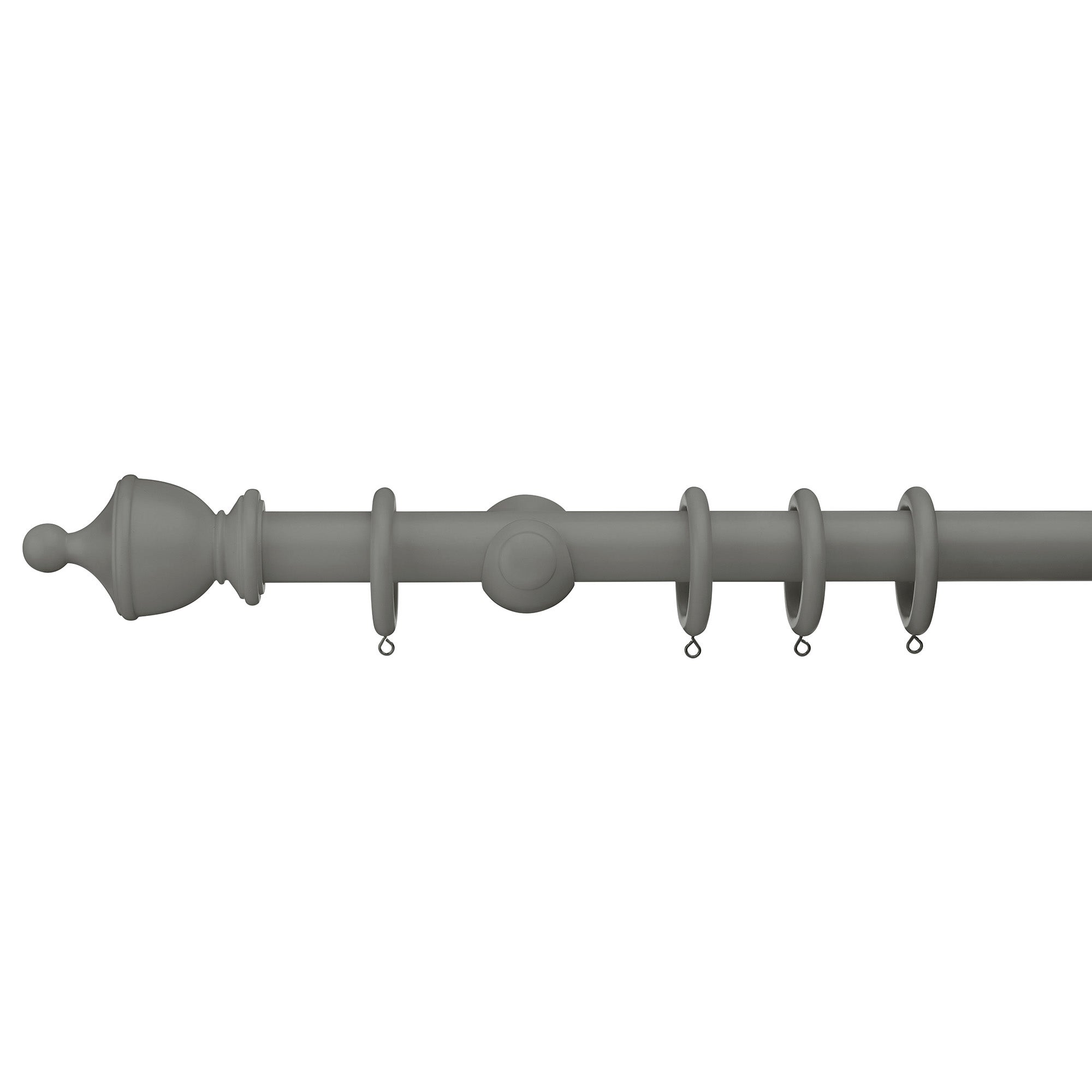 Sherwood Urn Finial Painted Wooden Curtain Pole Grey