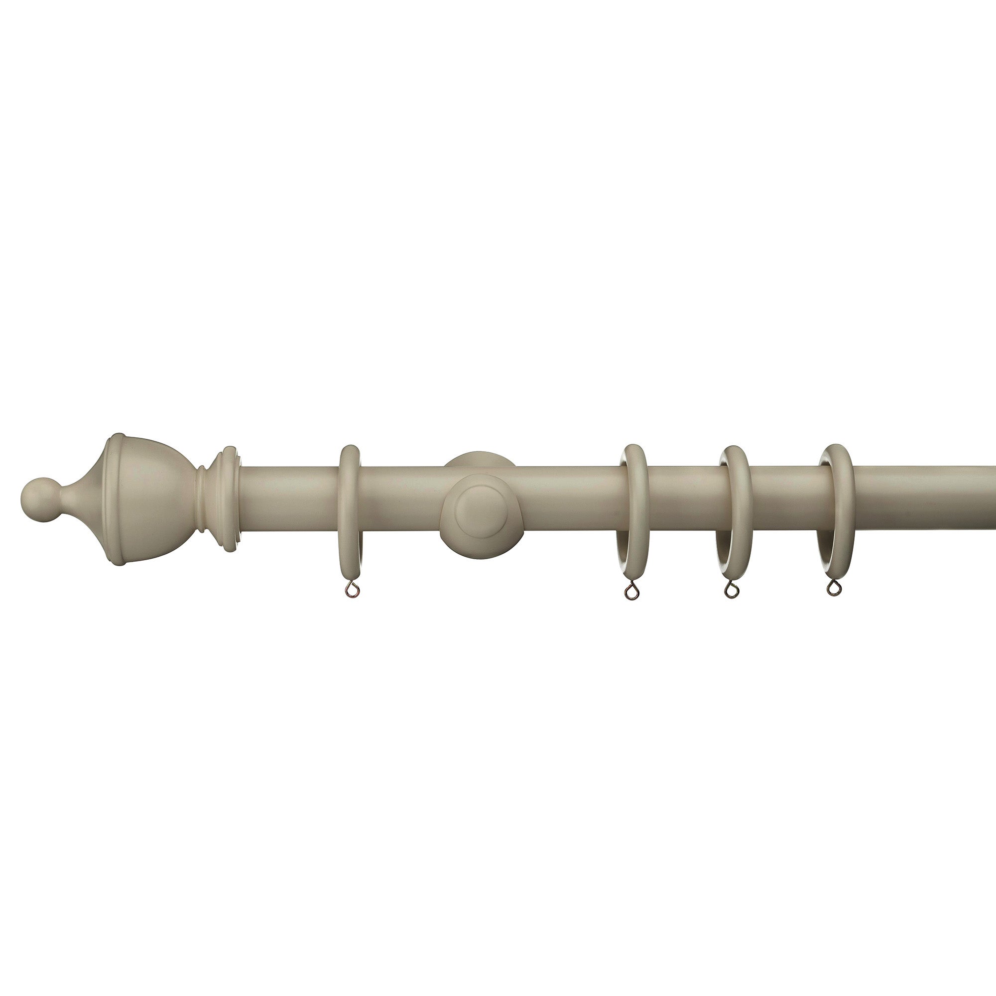 Sherwood Urn Finial Painted Wooden Curtain Pole Beige